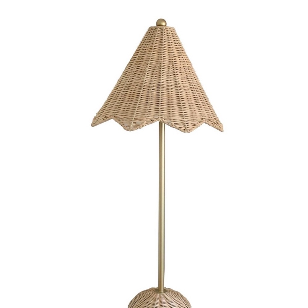 Lillian August Wicker Scallop Table Lamp